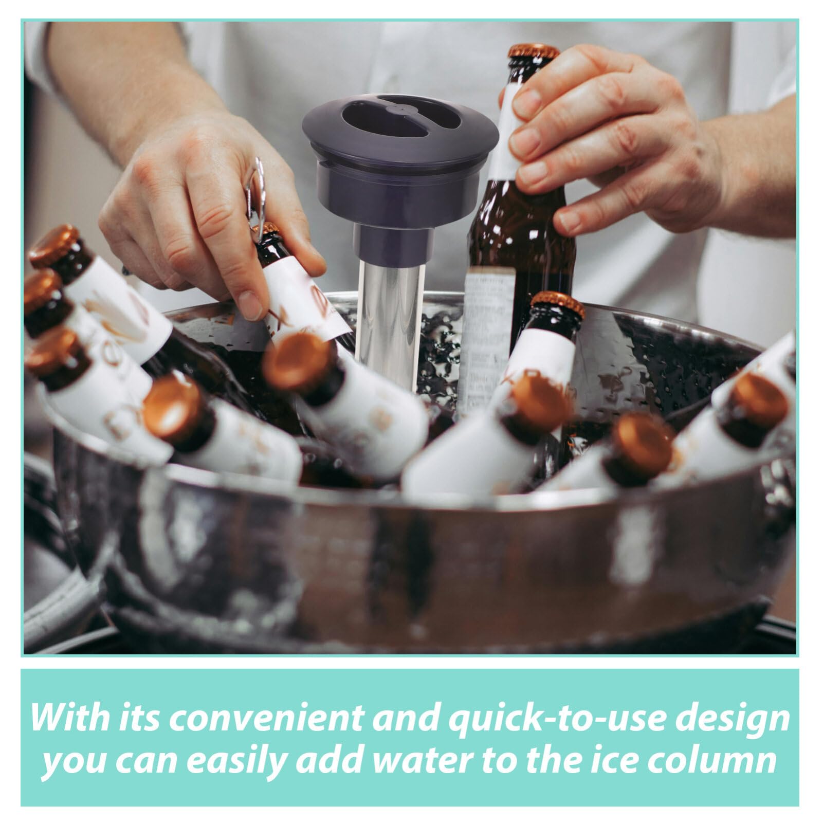 HOLIDYOYO Ice Cube Sticks Freezable Water Bottle Cooling Rods Stainless Steel Ice Column Tube for Drinks, Water Bottles, Whiskey, Wine