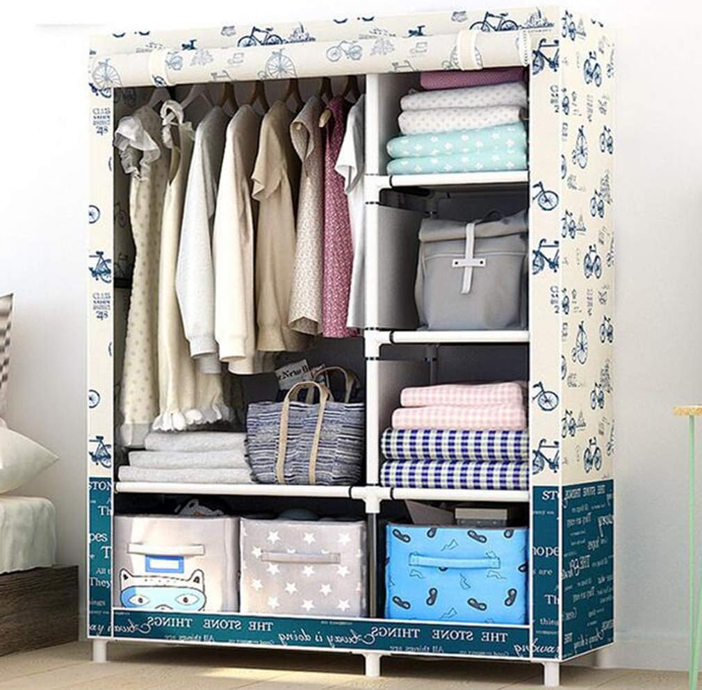 Cloth Wardrobe Clothes Closet, Portable Closet Wardrobe Storage Closet Standing Closet Fabric Cabinet Portable Wardrobe,A_105X45X170CM