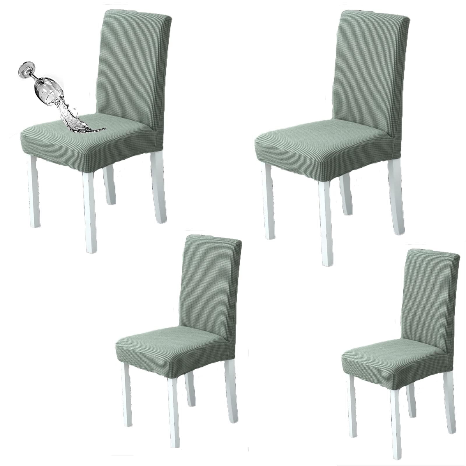 NMVAWIPT Waterproof Stretch Dining Chair Covers, Removable Washable Elastic Slipcovers With Adjustable Straps, For Hotel, Banquet(#11,4pcs)