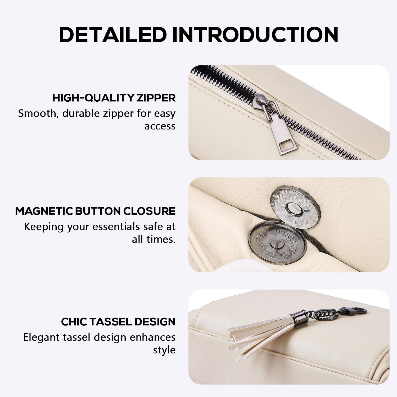 POIUGOYA Crossbody Purses for Women Trendy,Vegan Leather Medium Crossbody Bag,Women's Crossbody Travel Purse Built in Wallet - Image 6