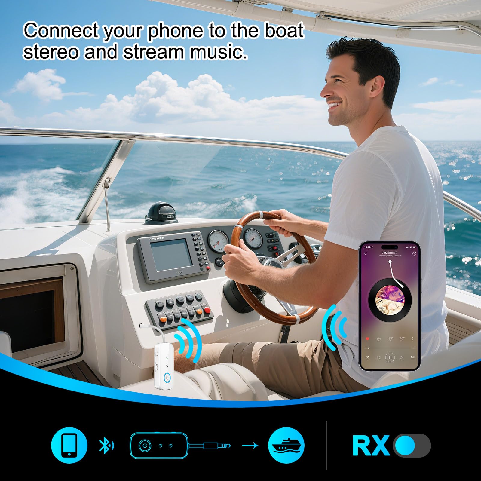 Receptor transmisor Bluetooth 5.4 2 en 1, adaptador de audio de avión, transmisor inalámbrico para TV, PC, gimnasio, interruptor, soporta hasta 2 AirPods, auriculares, receptor Bluetooth para coche y