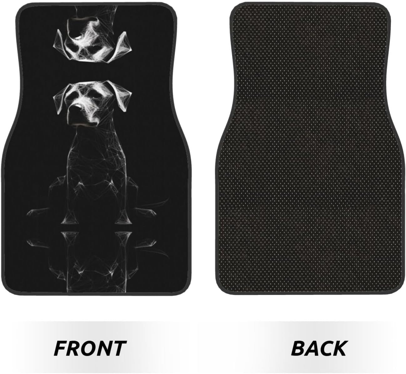line dog Patterned car mats 4-piece set | For cars/SUVs/trucks | Firm fit without displacement