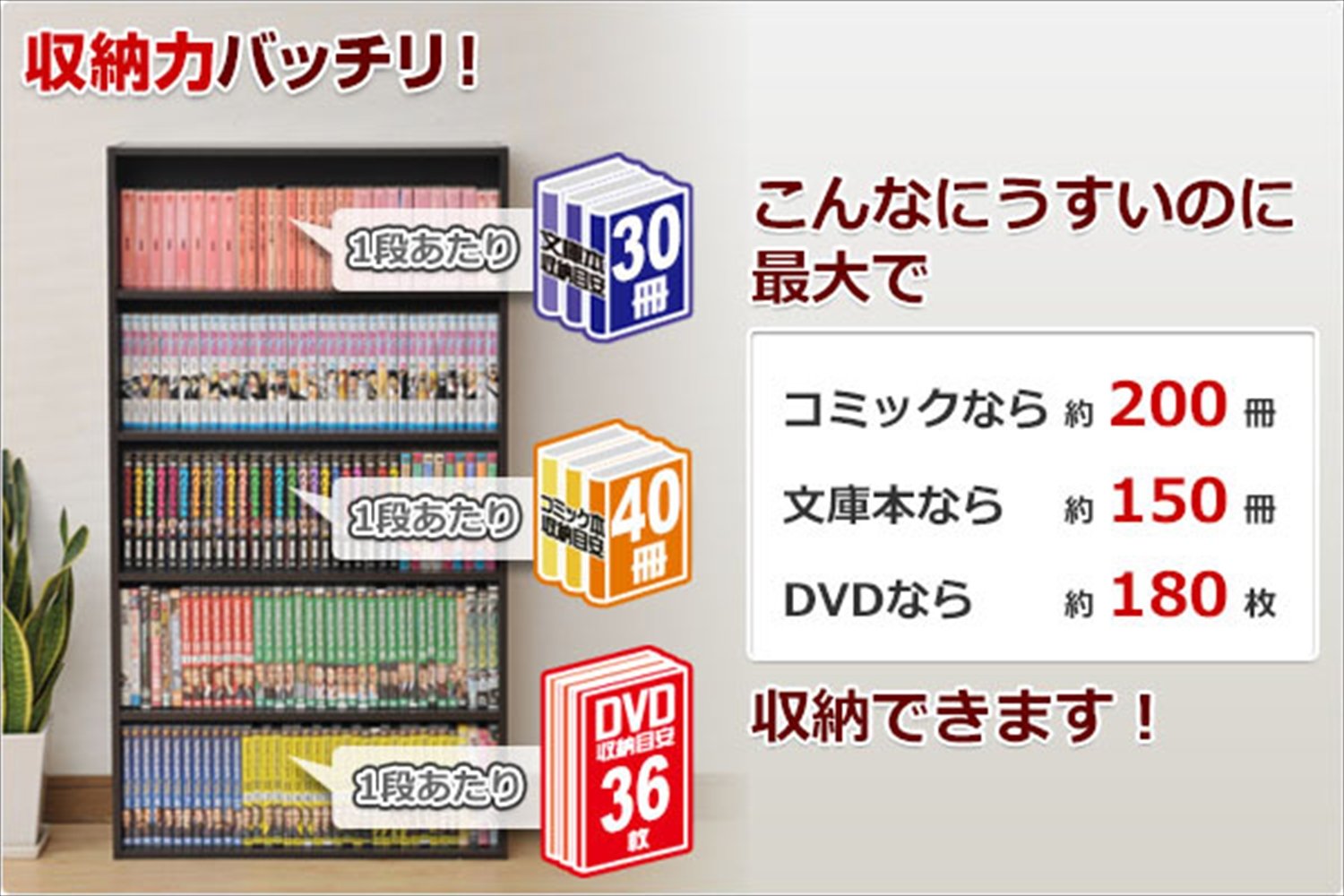 Amazon｜山善(YAMAZEN) コミック収納ラック5段 ナチュラル CMCR-1160