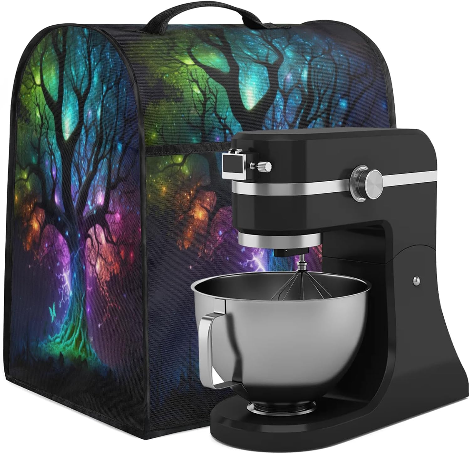 Kitchen Aid Mixer Cover Tree Of Life Butterfly Stand Mixer Cover Compatible with 6-8 Quarts Stand Mixers, Dust Covers with Zipper Pocket Foldable Washable Kitchen Aid Organizer Bag