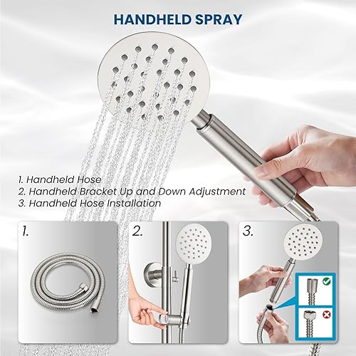 Miniatura 5 de gotonovo SUS304 accesorio de ducha al aire libre Sistema de ducha de alta presión Combo montaje en pared 2 doble función grifo de ducha conjunto