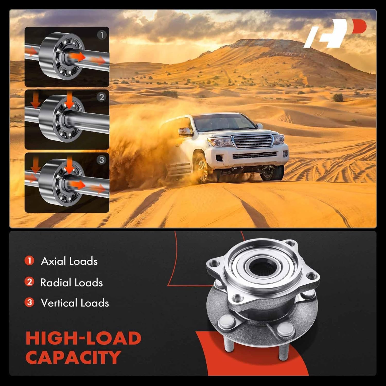 A-Premium 2 x Rear Wheel Bearing and Hub Assembly with 5-Lug Compatible with Mitsubishi Endeavor 2004-2008 & 2010-2011, AWD Only