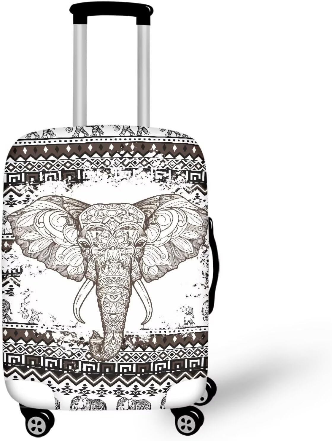 Cozeyat Lovely Elephant Design Elastic Luggage Cover Apply Fit 29-32 Inch,Polyester Suitcase Protector,Anti-Scratch Luggage Trolley Case for Outdoor Travel Baggage Mats