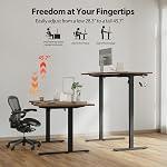 Agilestic Bureau électrique, Bureau réglable en hauteur, 59 x 35 Inch Sit Stand pour le bureau de travail à la maison, L en forme de table d'ordinateur ergonomique montant avec préréglage de mémoire, brun rustique