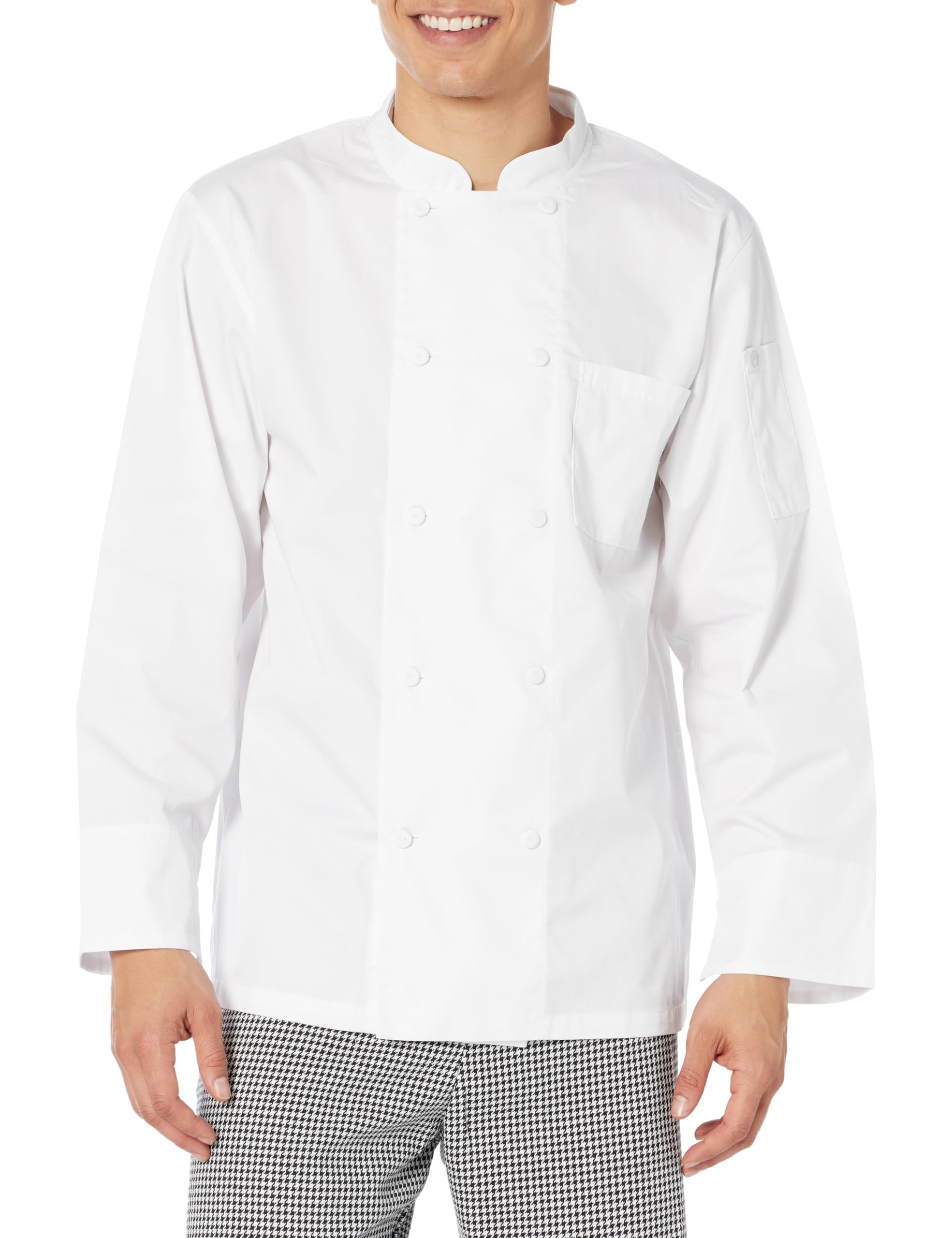 chef works Men's Calgary Cool Vent Basic Chef Coat, White, X-Small-picture-49