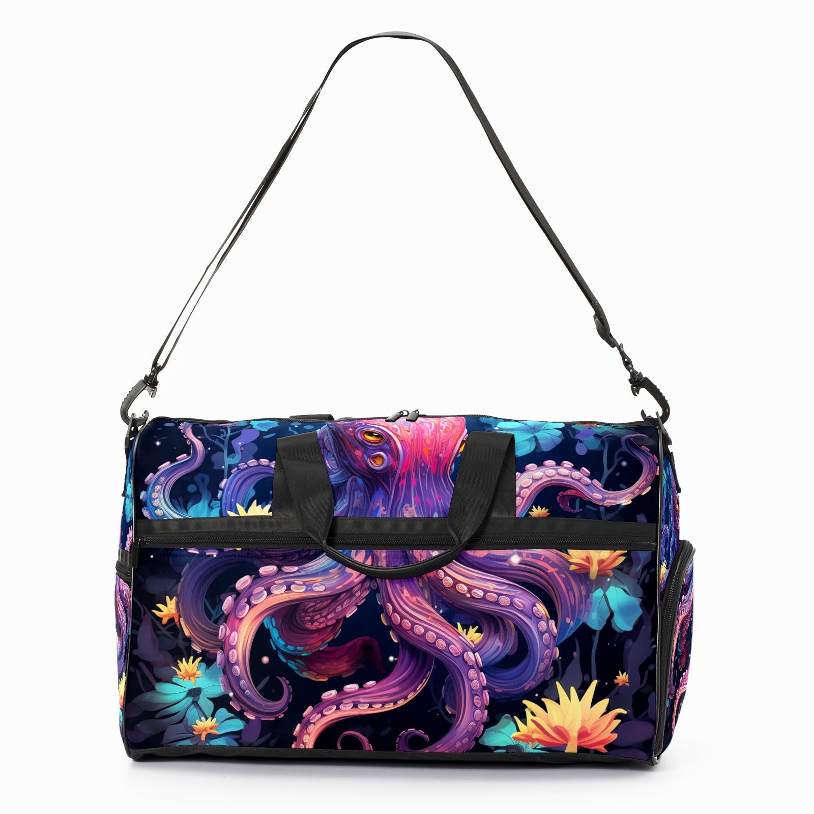 IOACIY Gym Bag for Women, Carry on Weekender Overnight Bag, Travel Duffel Bags, Personal Item Travel Bag Tote Bag Workout Dance Bag, Cute Octopus - 5
