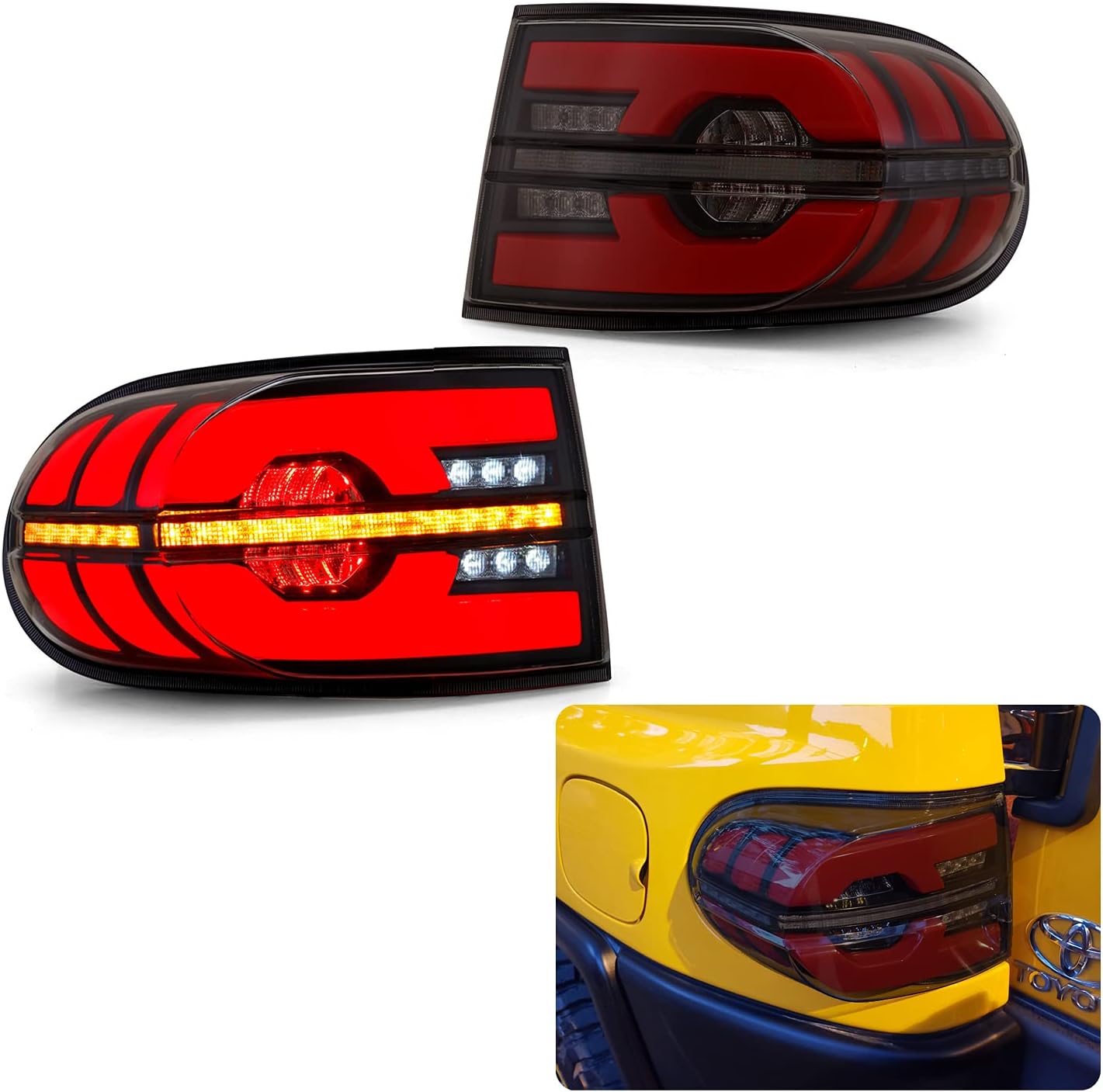 LED Sequential Tail Lights For Toyota FJ Cruiser 20072014 Rear Lamps