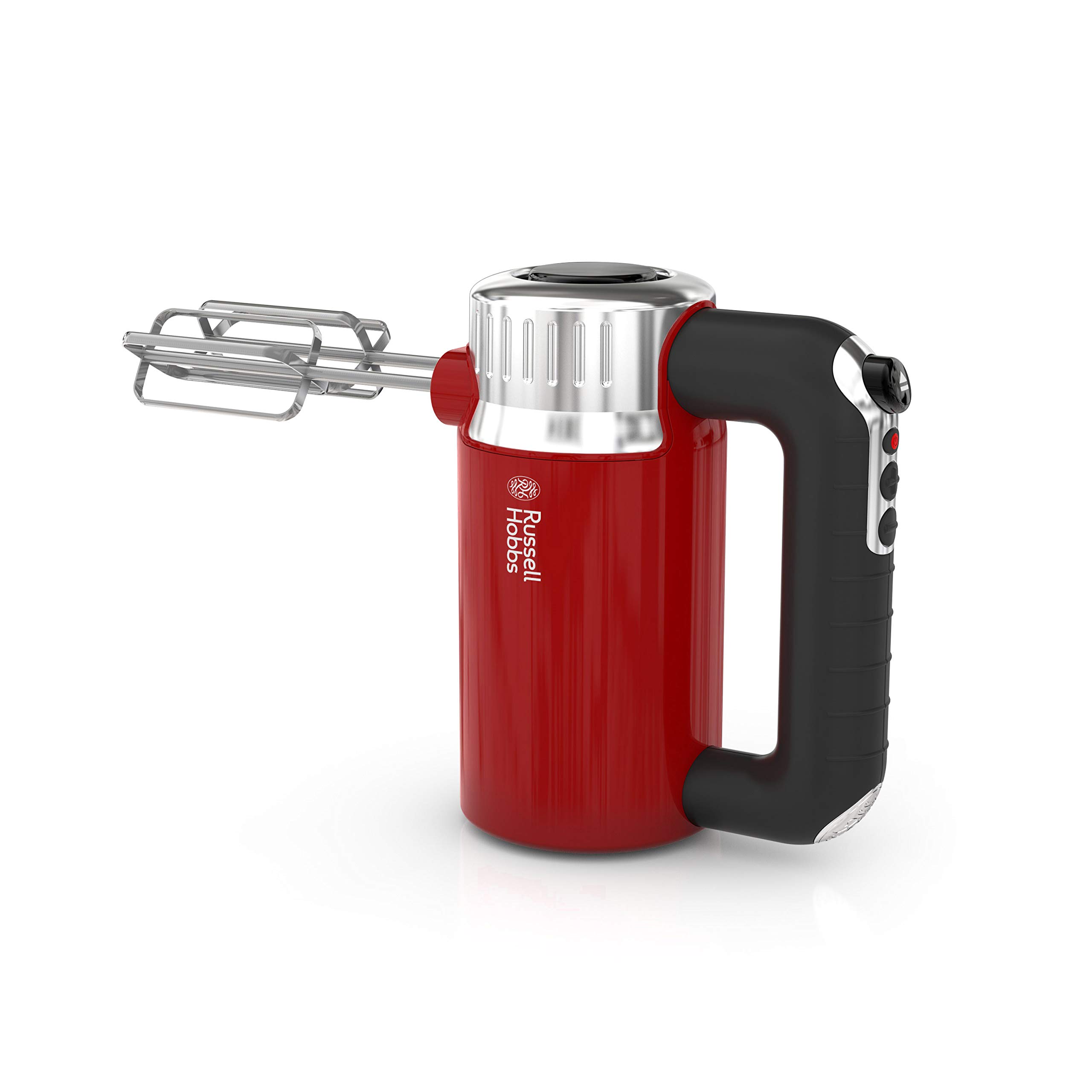 Russell Hobbs MX3100RDR - Miscelatore manuale stile retrò, 4 velocità + Turbo Boost, rosso