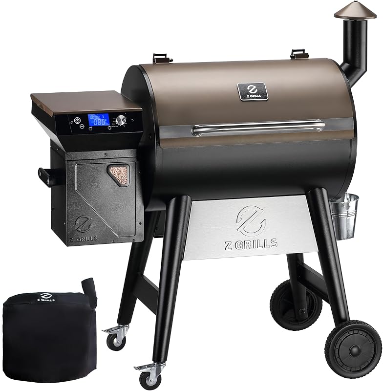 Z GRILLS 7002C Wood Pellet Grill, PID 3.0 Controller,697 in sq | 8-1 digital grill,built-in meat probes, rain cover included, outdoor BBQ