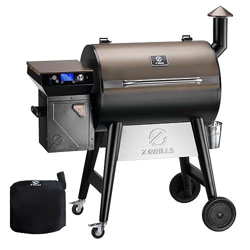 Z GRILLS Wood Pellet Grill Smoker with PID 3.0 Controller, 697 Cooking Area, Meat Probes, Rain Cover for Outdoor BBQ, 7002C