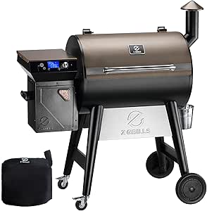 Z GRILLS Wood Pellet Grill Smoker with PID 2.0 Controller, 700 Cooking Area, Meat Probes, Rain Cover for Outdoor BBQ, 7002C