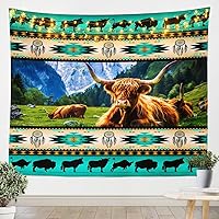 Vista 7 de Tapiz de caballos, tapices aztecas nativos del suroeste, granja, vida silvestre, arte de pared, arte de pared de geometría tribal india