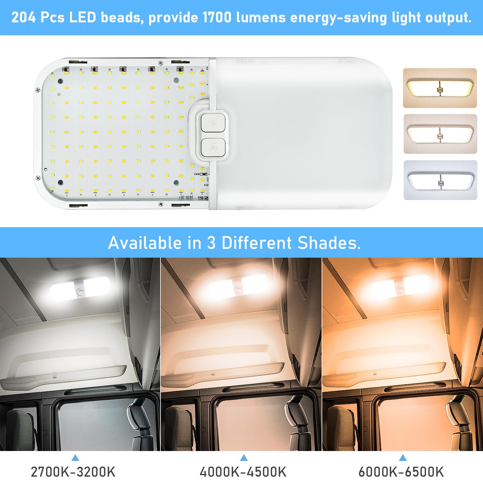 TTCR-II 4PCS 12V Wohnmobil Beleuchtung Led, Dimmbar Weiß Gelbes und Warmes | Lampen Wohnmobil Wohnmobilbeleuchtung Mit Schalter 3 Stände（2PCSfür RV Camping Auto LKW Wohnwagen Wohnmobil Boot