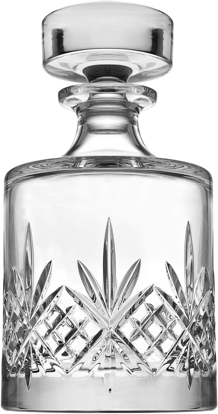 Godinger Whiskey Decanter Dublin Collection, for Liquor Scotch Whisky Vodka or Wine - Round