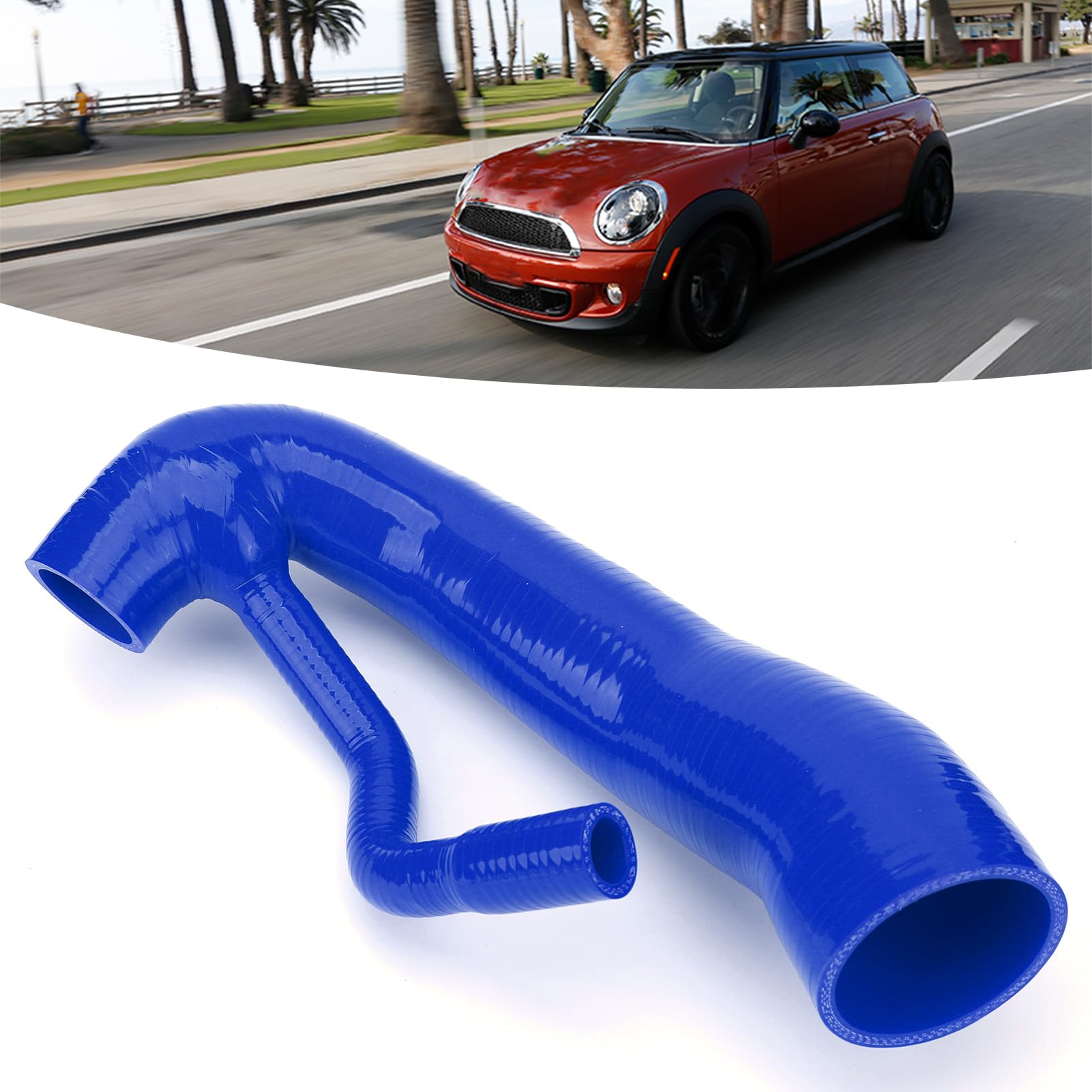 Tubo di Aspirazione in Silicone Aggiornato, Tubo di Aspirazione in Silicone per Auto, Tubo di Aspirazione Aria in Silicone, Prestazioni Migliorate per Motori Cooper S R55-R60 1.6L N18(Blu)