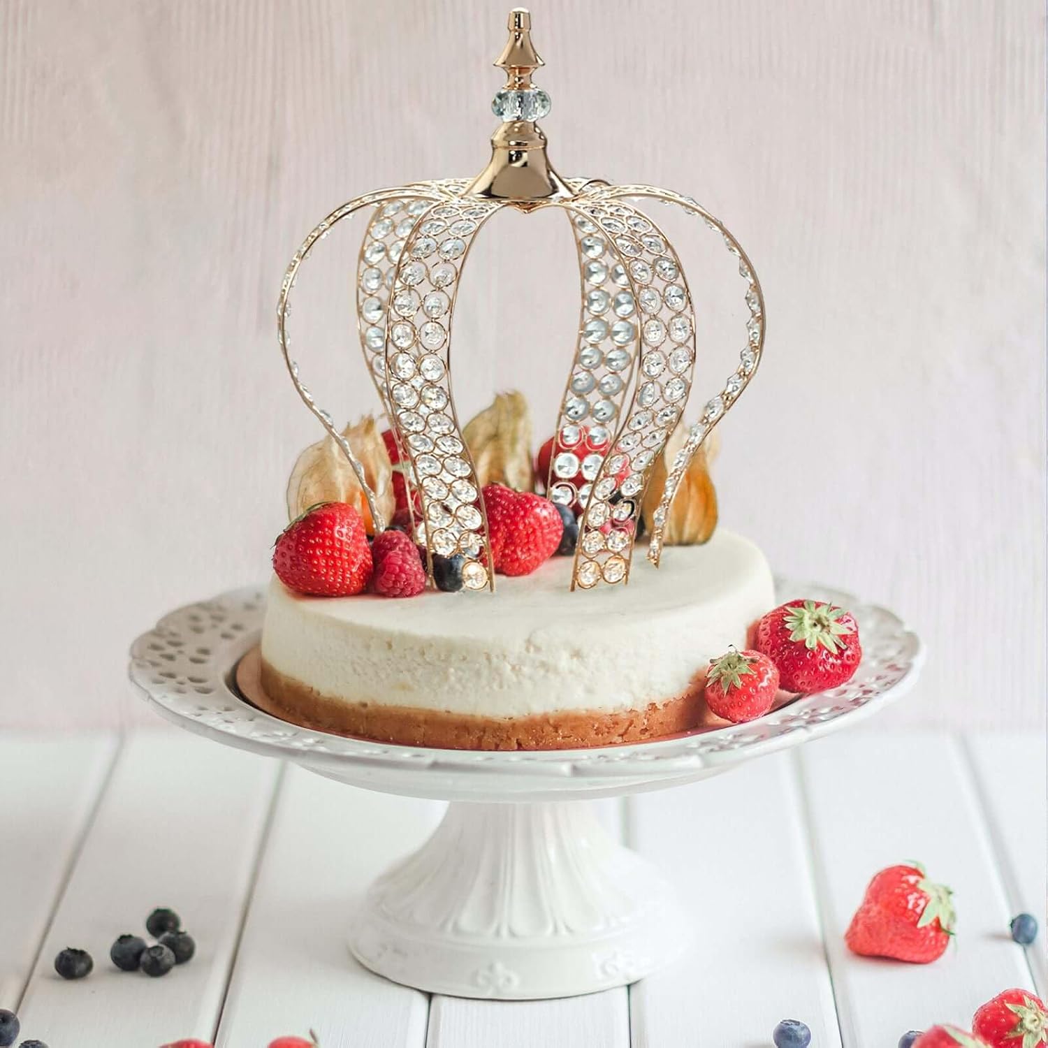 Efavormart Metal Princess Crown Cake Topper Birthday Cake Wedding Decoration For Wedding Birthday Party Special Event (Gold 14)