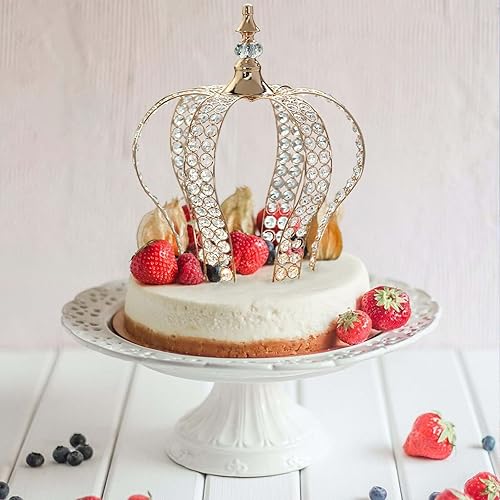 Efavormart - Decoración para tartas de cristal dorado metálico de 16 pulgadas con 204 cuentas acrílicas para bodas, fiestas de cumpleaños, eventos