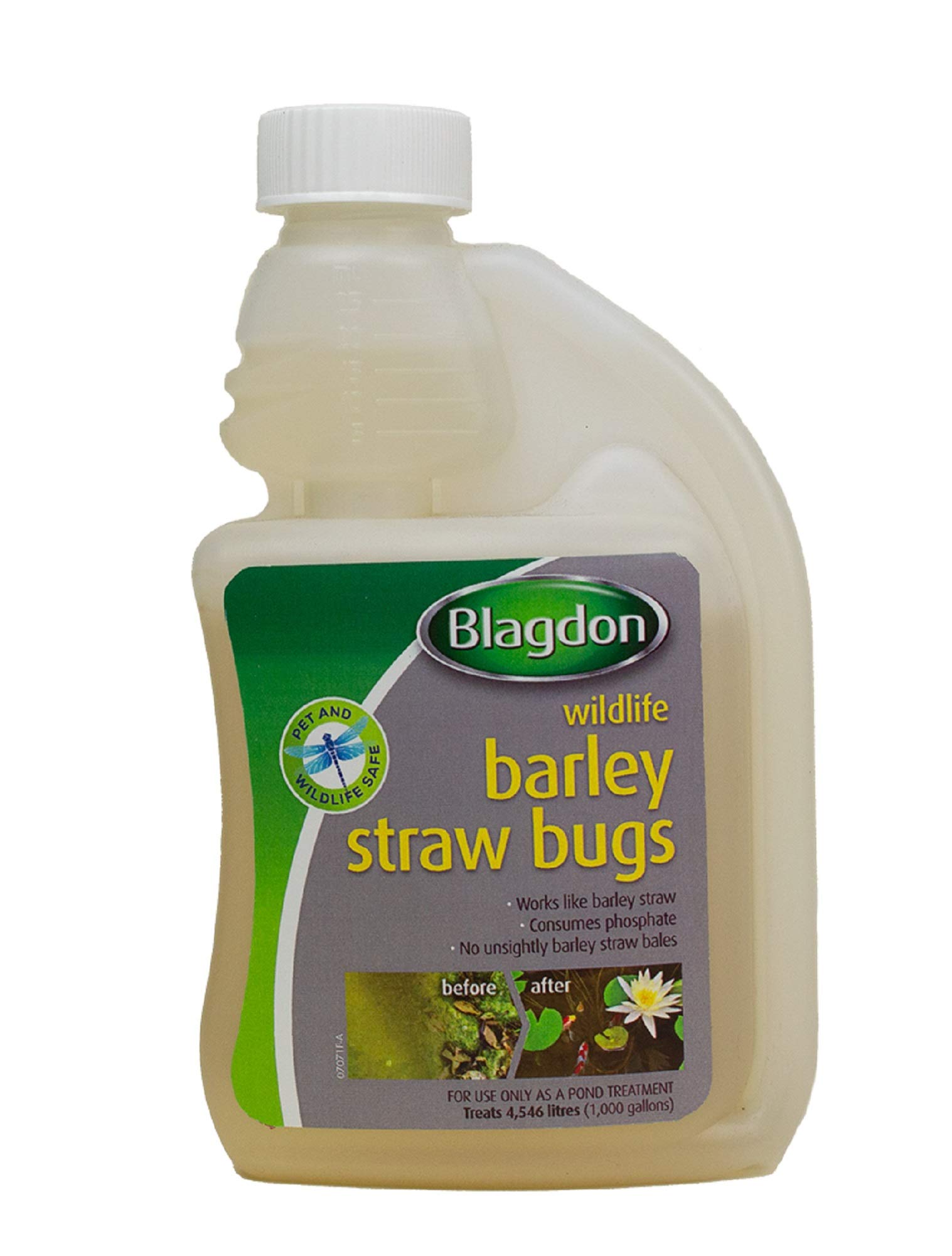 Natural Barley Straw Bugs, 250 ml, Pond Water Treatment, Clears Green Water, Suspended Algae and Blanketweed, Consumes Phosphate, Eats Organic Matter, Pet and Wildlife Safe