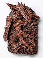 Vista 3 de Dryad Design Cuchulain - Placa de pared para decoración del hogar, diseño de guerrero celta irlandés (acabado de madera)