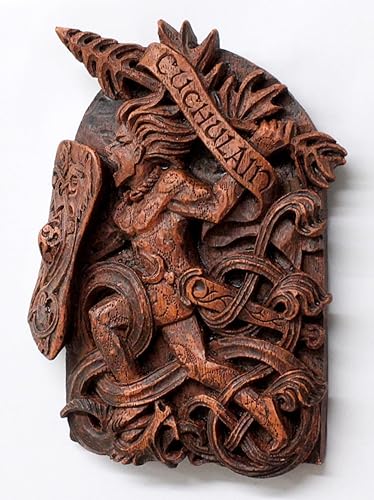 Miniatura 3 de Dryad Design Cuchulain - Placa de pared para decoración del hogar, diseño de guerrero celta irlandés (acabado de madera)