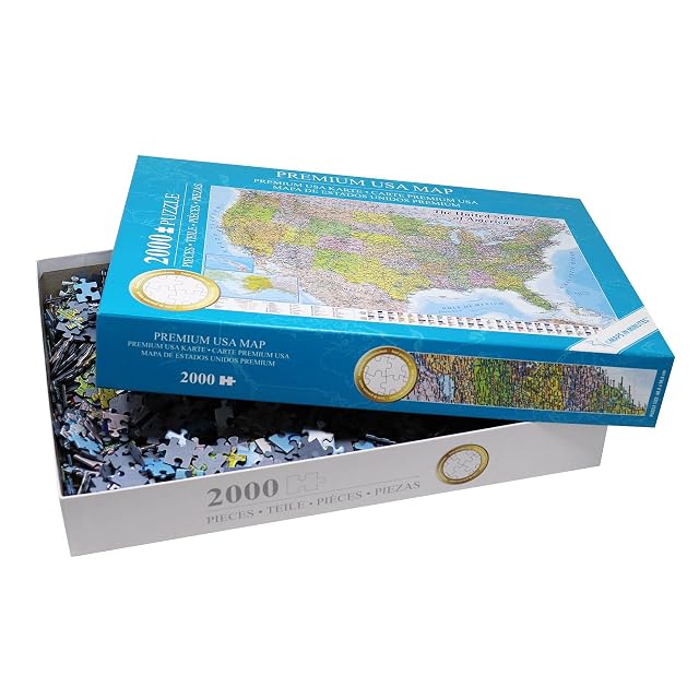 Foto 4 de 6 de Rompecabezas/Puzzle Mapa de Estados Unidos Premium - MAPS IN MINUTES [2000 Piezas]
