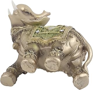 Eujgoov Feng Shui Elephant Statue Lucky Green Large Elephant Figurine Wealth Figurine Gift Home Decoration