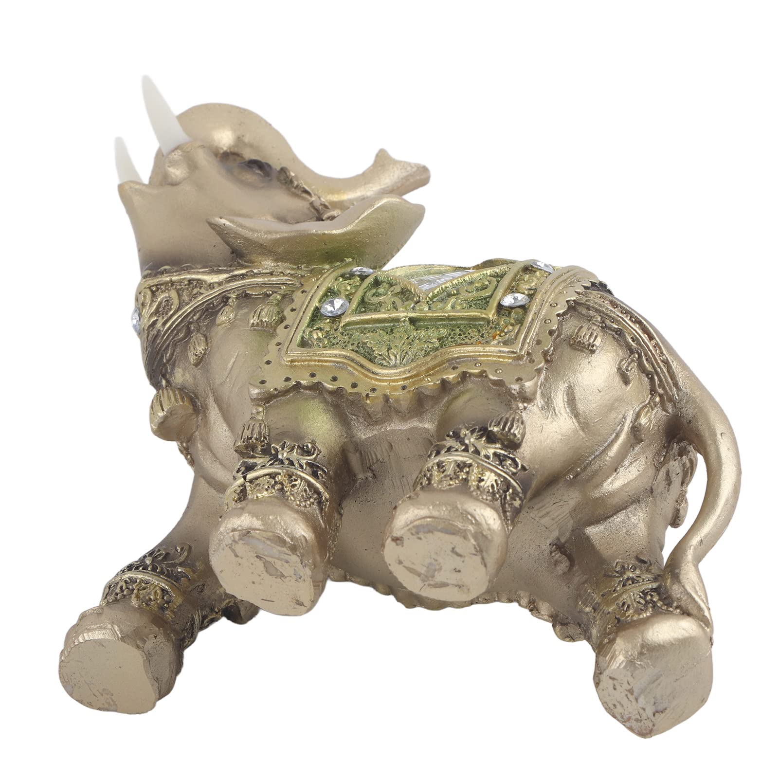 Eujgoov Feng Shui Elephant Statue Lucky Green Large Elephant Figurine Wealth Figurine Gift Home Decoration