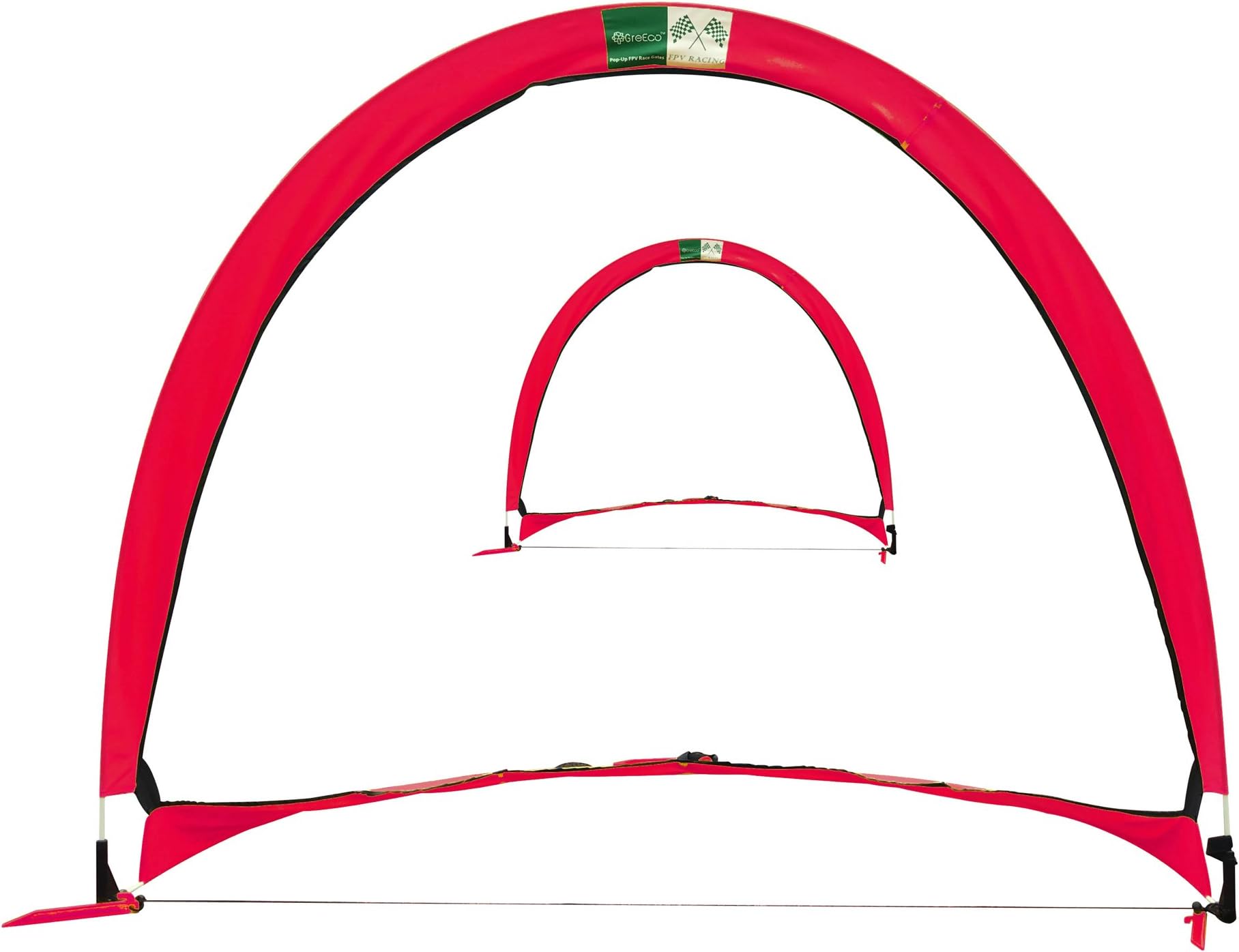 GreEco Set of 2 Pop Up Goals Foldable Gate - Pair of Soccer Goals or FPV Racing Gate Option