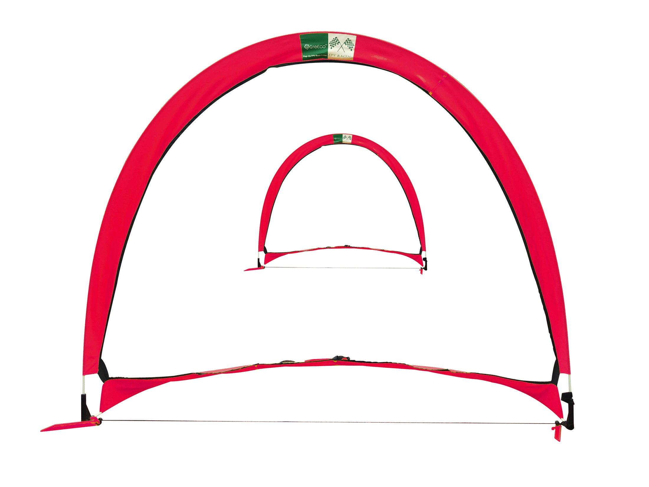 GreEco Set of 2 Pop Up Goals Foldable Gate - Pair of Soccer Goals or FPV Racing Gate Option