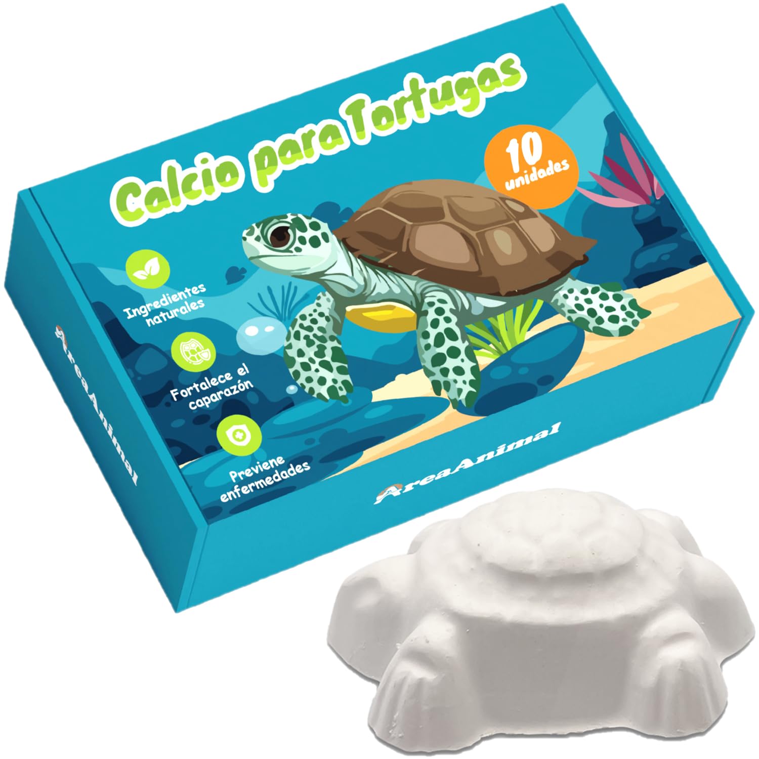 AreaAnimal - Calcio Tortugas de Agua, 10pcs Calcio para Tortugas de Agua con Liberación Lenta, Piedra Tortuga Que Fortalece el Caparazón y Mejora el Sistema Nervioso