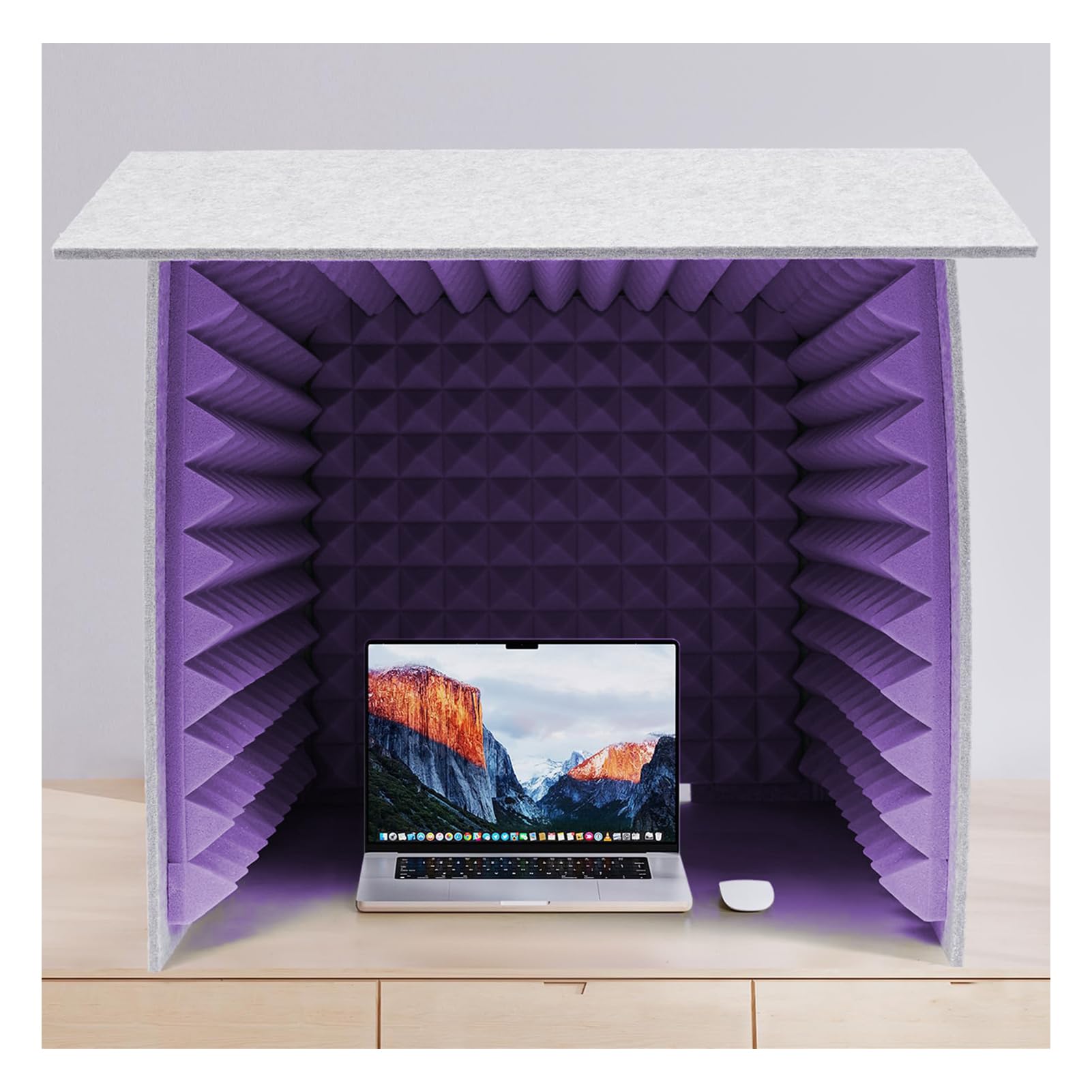 Cabine d'enregistrement sonore de 23,6 pouces au design violet moderne