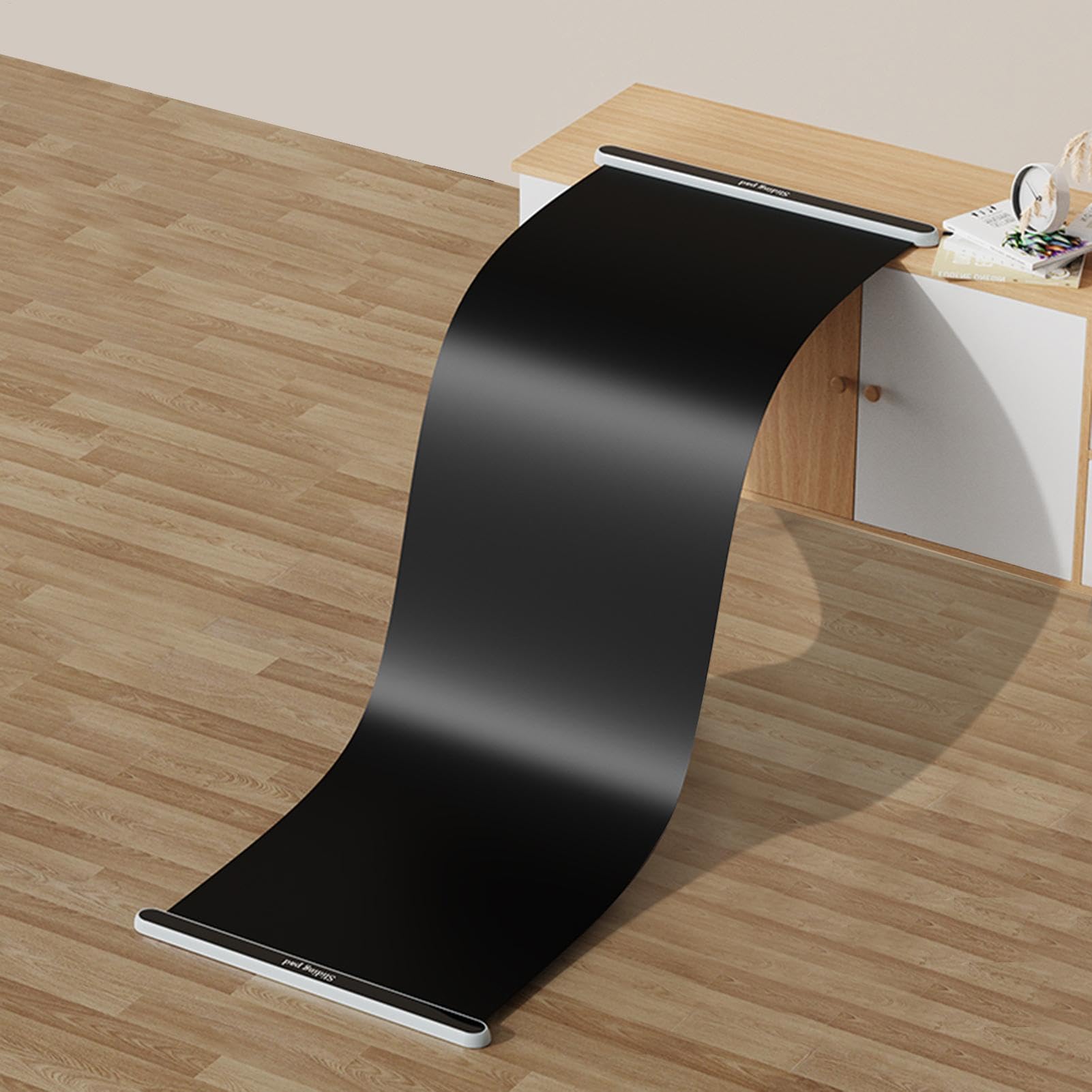 Sliding Workout Mat - 180 x 50 cm Fitness Slide Board, Home Gym Core Trainer, Balance Skating Board | Krafttraining Übungspad, Smooth Glide Leg Workout Tool, Squats, Boards, Lunges, Kletterer,
