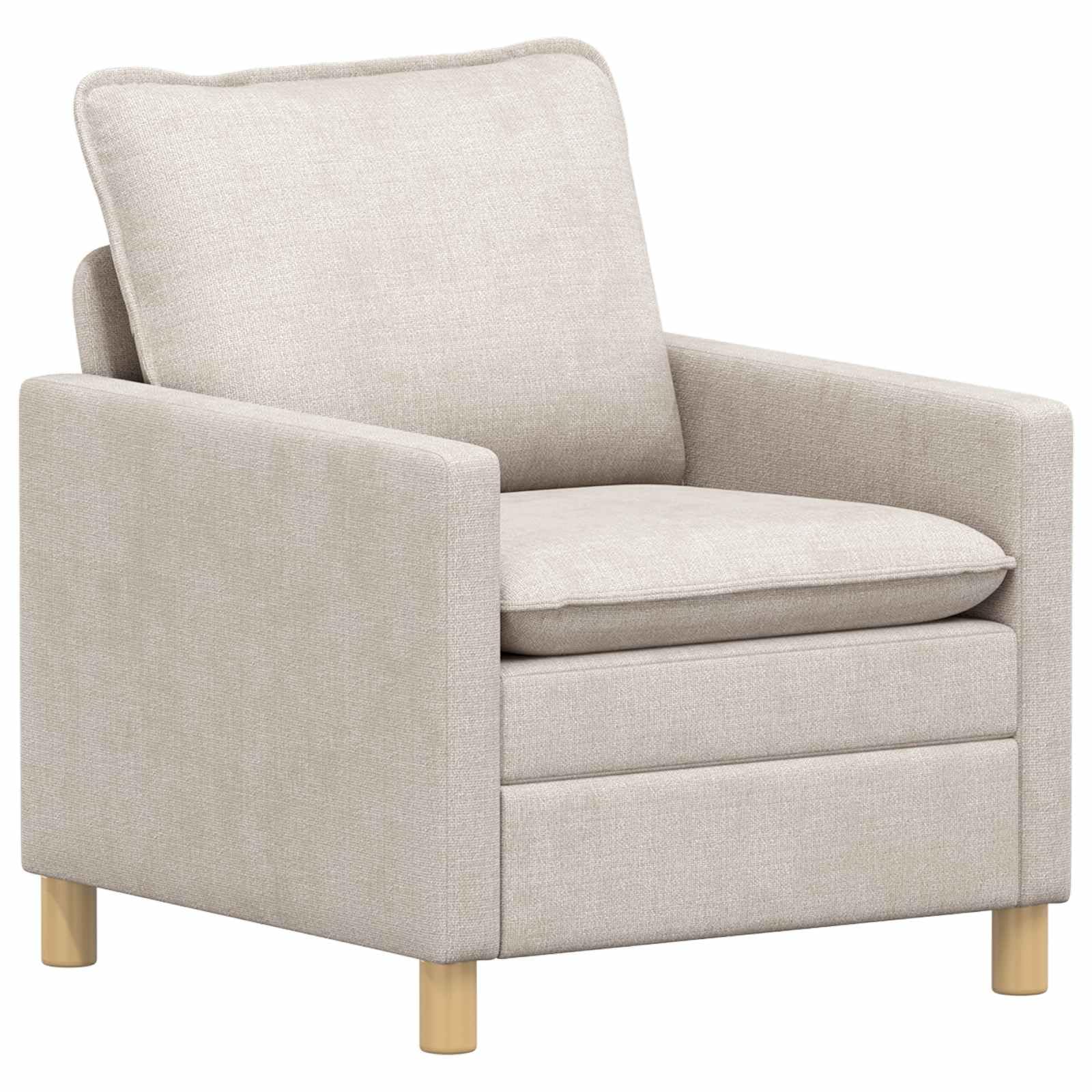 Juego de sofá de 2 piezas, color crema, moderno juego de sofá de poliéster con marco de metal para salón y oficina, incluye sillón de 1 plaza y sofá de 2 plazas