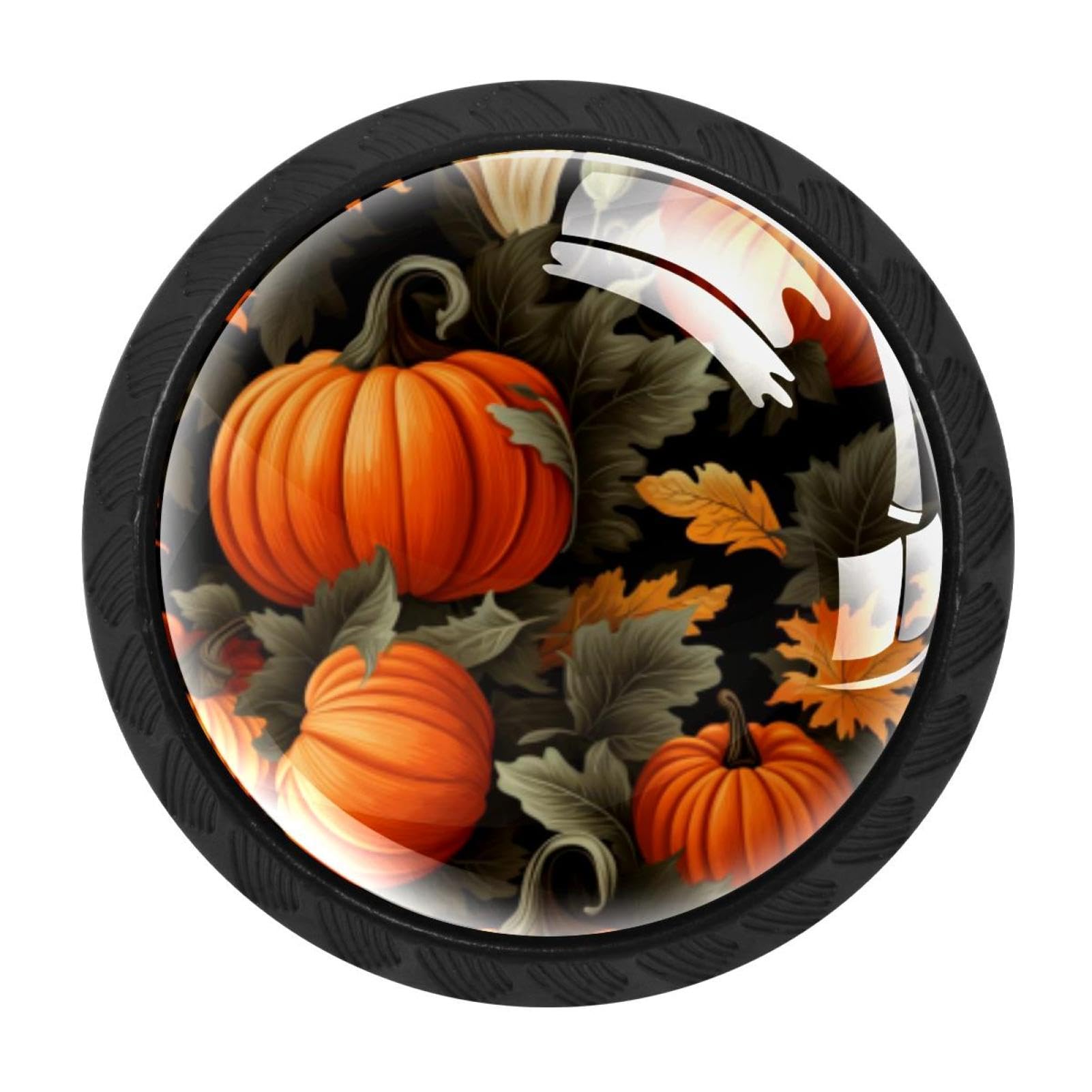 CHENZZZZ 4 Pack Black Thanksgiving Pumpkin Cabinet Pulls Kitchen Cabinet Handles Ideal for Cabinet,Drawer,Cupboard and Wardrobe
