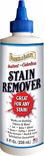 Parker & Bailey Instant Stain Remover Spray - Odorless Cleaner for Ink, Grease, Blood, Wine, Grass on Clothes, Carpet, Upholstery - 8oz Laundry Booster
