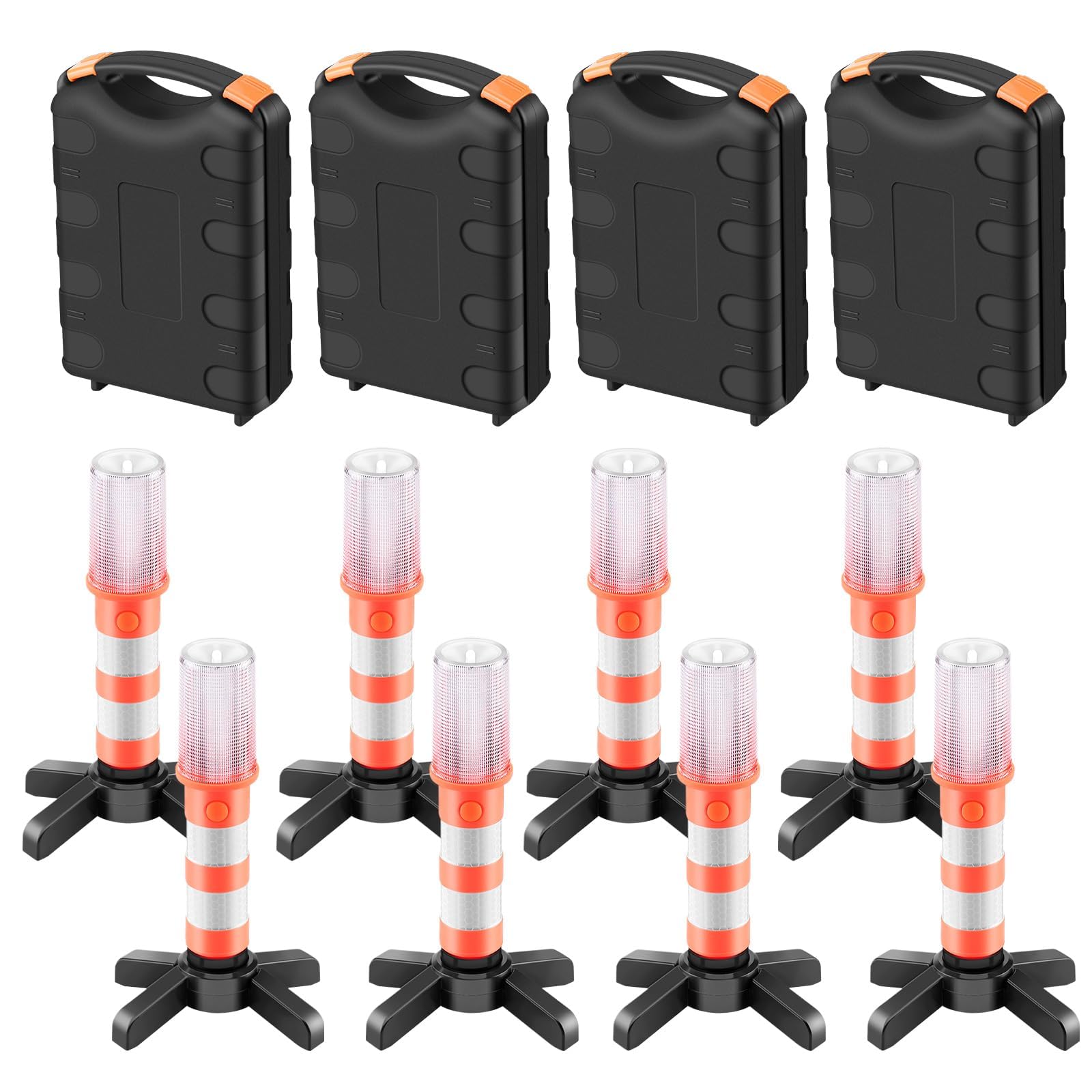 Set di luci di emergenza a LED, luce rossa per autostrada, luce di sicurezza, lampada da campeggio, alternativa al triangolo di sicurezza, 2 luci (4 pezzi)