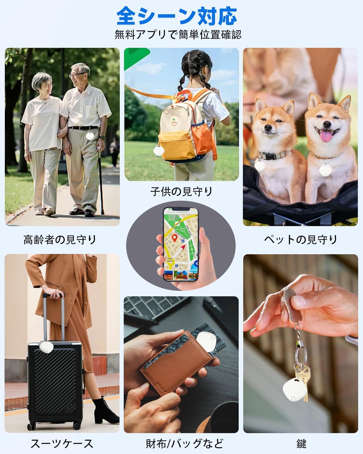Various applications of the iginoa F2 Smart Tracker for tracking items and loved ones