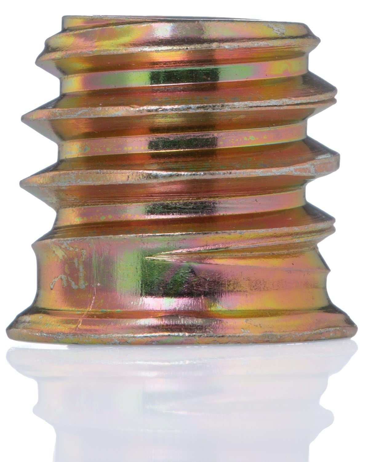 Yoiyee Bronze Heavy Duty Wood Furniture M8 X 10Mm Threaded Insert Nuts Interface Hex Socket Drive Zinc Yellow Passivated - 25Pcs
