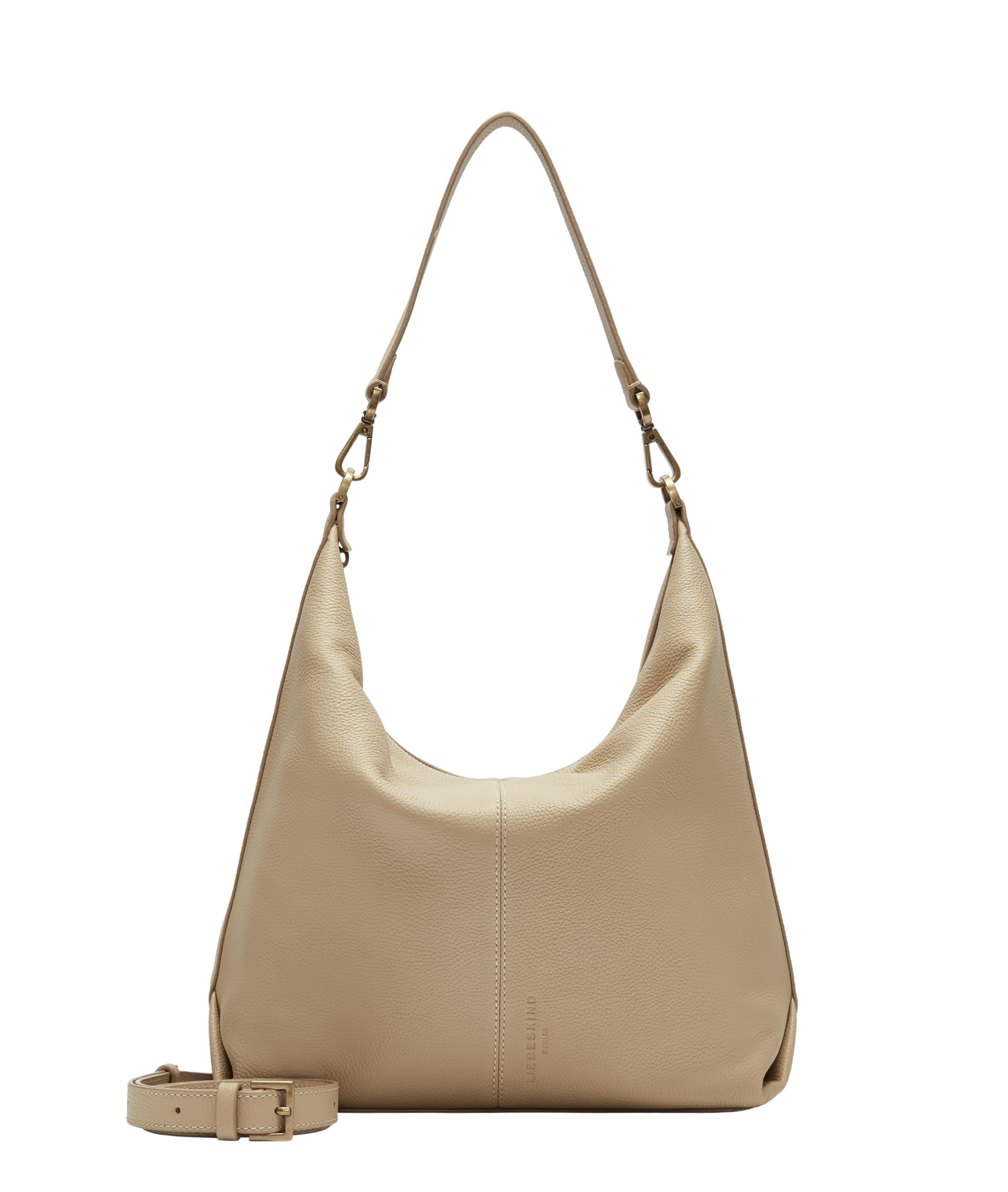 LIEBESKIND BERLIN Leather cross body bag Paris Hobo Bag Beige