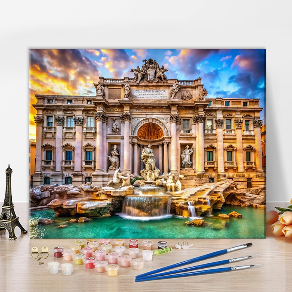 TISHIRON Paint by Numbers for Adults Fantasy Dragon with Old Books - Magical Purple Dragon in Mystical Library - DIY Oil Painting Home Decor 40 x 50 cm Canvas