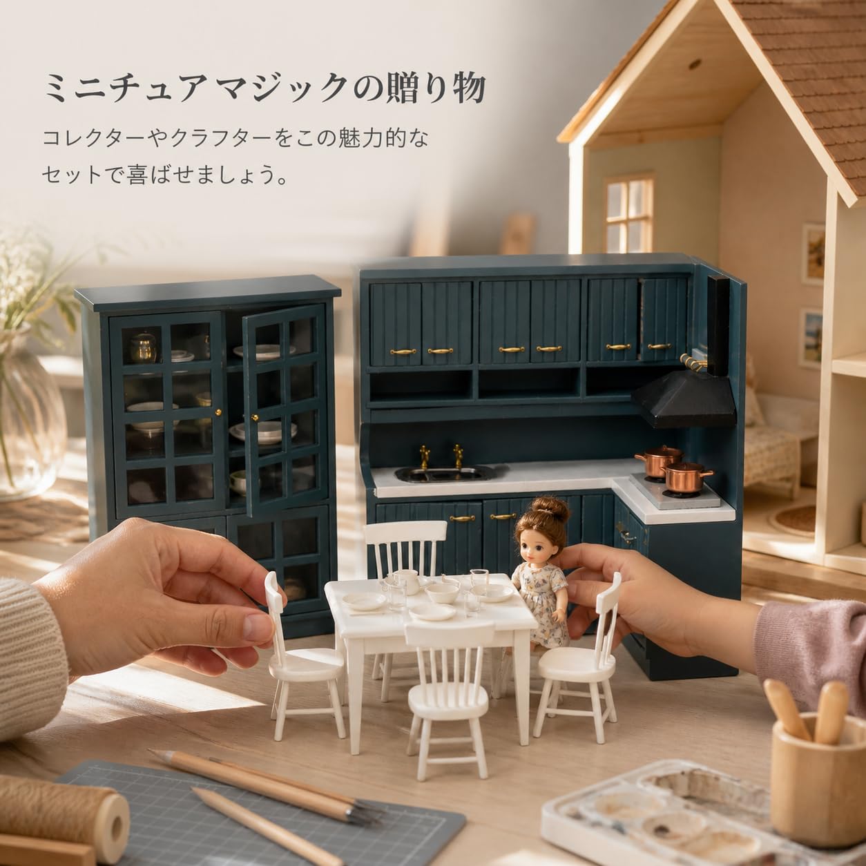 Mobili Casa Bambole Legno Stile Country, legno di betulla - include bancone - - plastica - stile country americano - per, style to 1