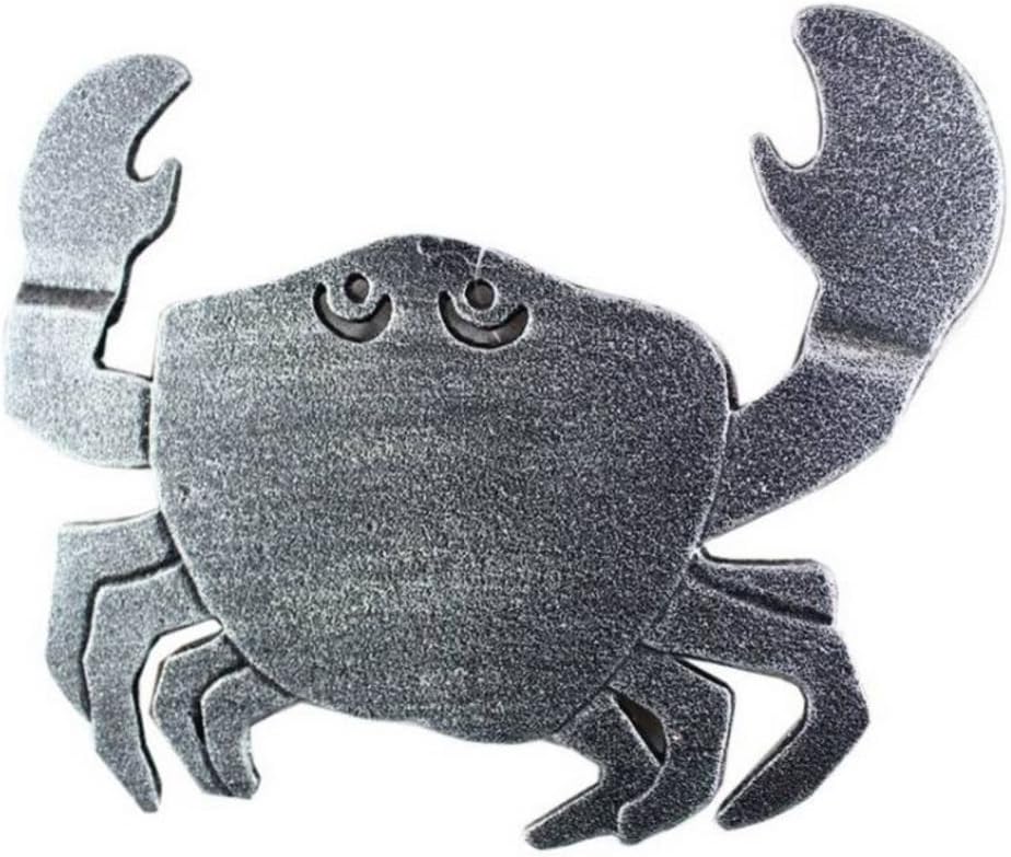 Handcrafted Nautical Decor Antique Silver Cast Iron Crab Trivet 11" - Crab Decoration - Coastal Living