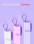 Mini Portable Charger, 10000mAh Ultra-Compact Power Bank, 22.5W PD Fast Charging, Tpye-C Built-in Cable, Small Size External Battery Pack for iPhone, Samsung, Android iPad (Purple)