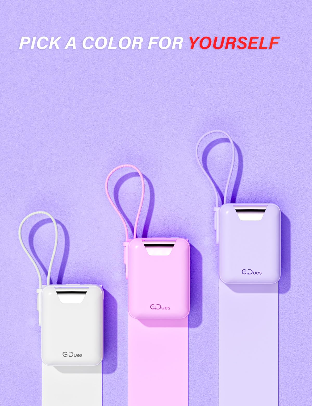 Cargador portátil con cable integrado, batería externa ultracompacta de 10000 mAh, carga rápida PD de 22.5 W, salida triple, Tpye-C, batería externa de tamaño pequeño para iPhone, Samsung