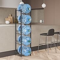 Vista 5 de LIANTRAL Soporte para jarra de agua de 5 galones, estante de agua resistente de 5 niveles, organizador de botellas de agua para oficina en casa