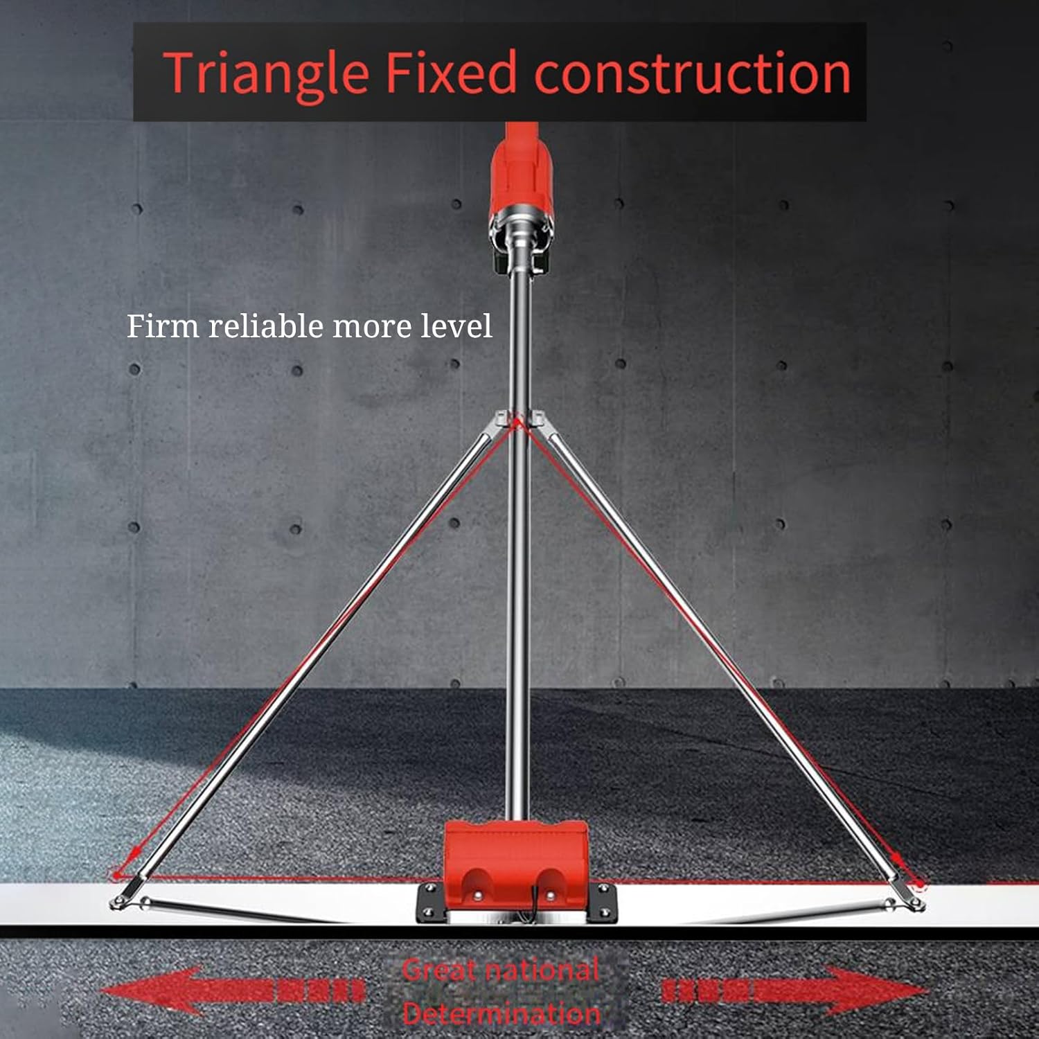 Power Concrete Screed Smooth Cement Vibratory Kit Finishing Levelling Ruler with 1 Battery -Dual Motor